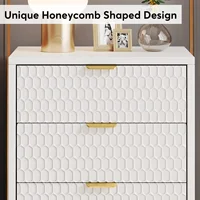 Современная тумбочка Tribesigns, высокий прикроватный столик 25,8 дюйма с 3 ящиками, современный прикроватный столик с подставкой для спальни — изображение 5