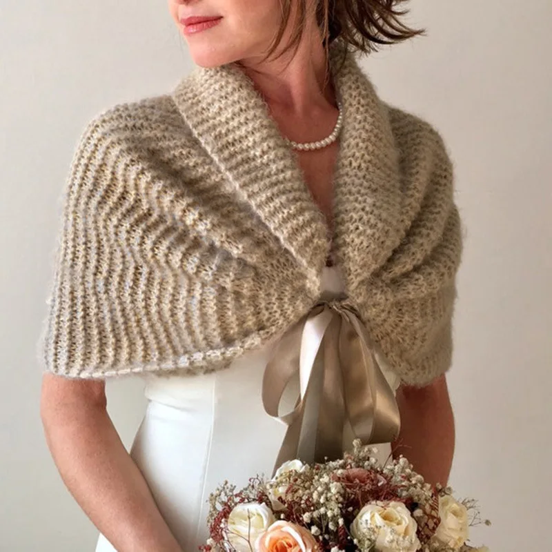 

Autumn and Winter Small Shawl Female Temperament Thickening Cold Wedding Dresses Hundred with Woolen Shawl