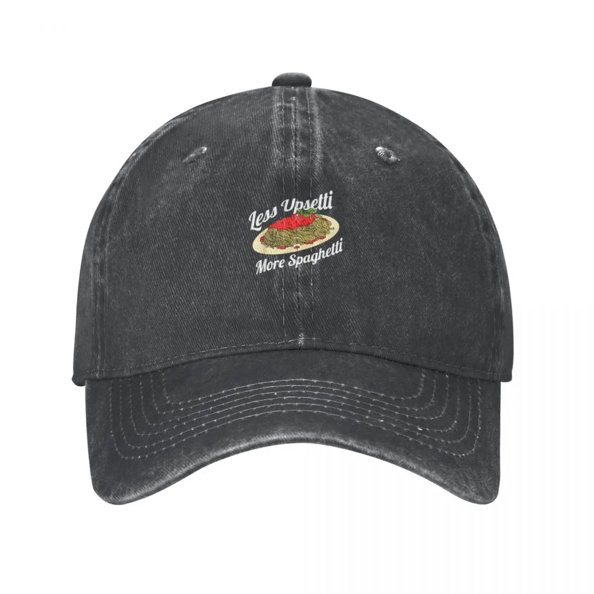 

Less upsetti more spaghetti Baseball Cap Hat Luxury Brand Big Size Hat Golf Hat Women Men'S