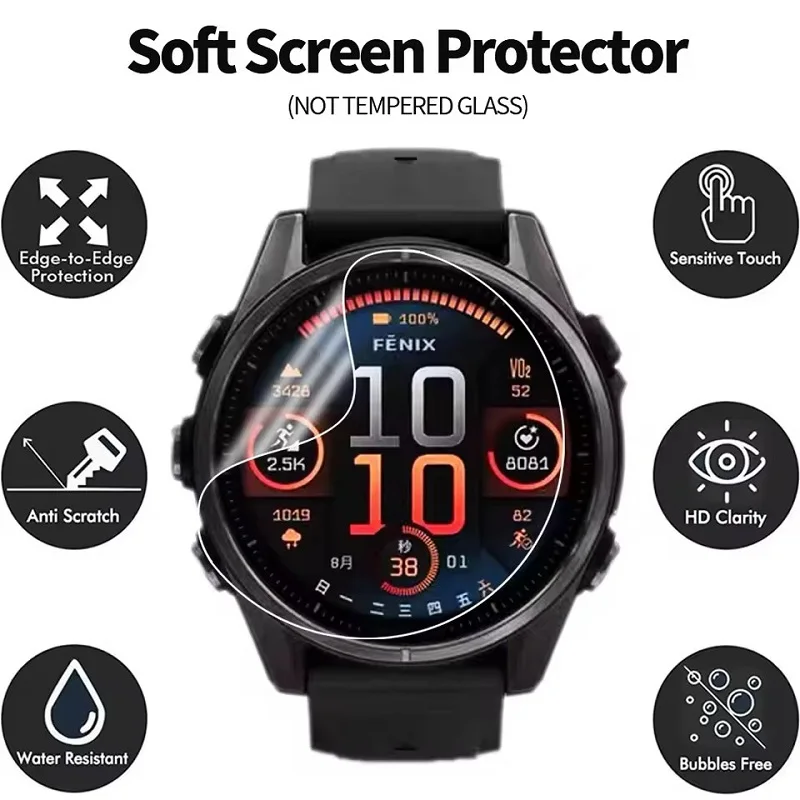 Premium Screen Protector for Garmin Fenix Series - Ultra-Clear Solar Film