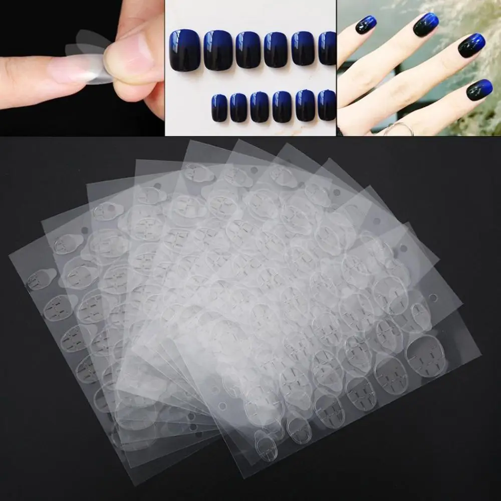 

10 Sheet/Lot Transparent Clear Adhesive Double Sided Glue for False Nail Tips Sticky Tapes Tools Nail Art