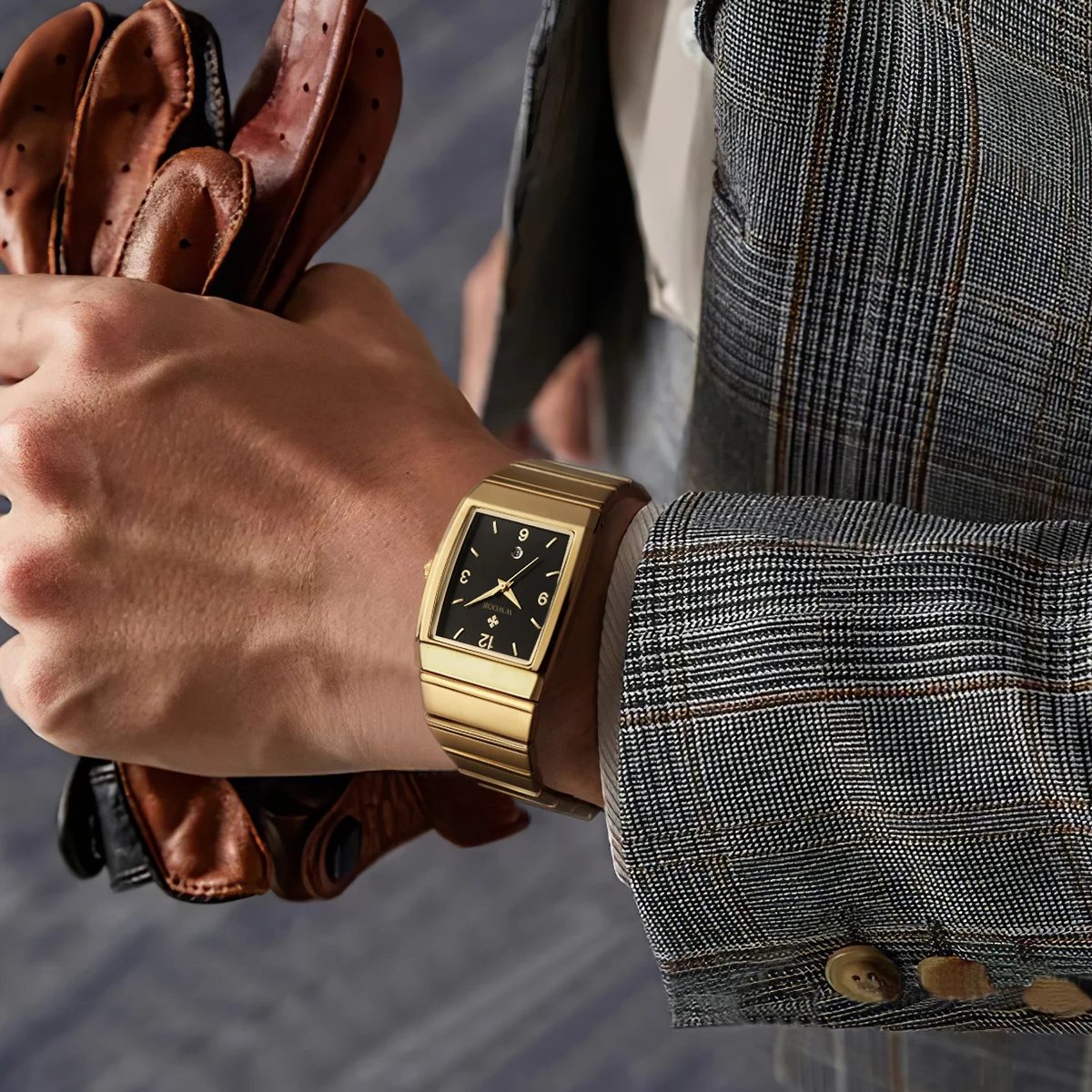 WWOOR New Luxury Watch For Men Business Quartz Wristwatch Men Gold Watch Waterproof Stainless Steel Male Clock Relogio Masculino
