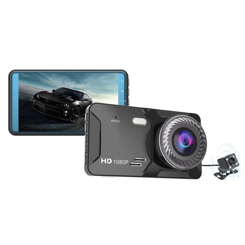 H309 4 Inch IPS Touch Screen Dash Cam 1080P Car DVR with Rear View Dual Lens Car Camera Dashcam Video Recorder Night Vision