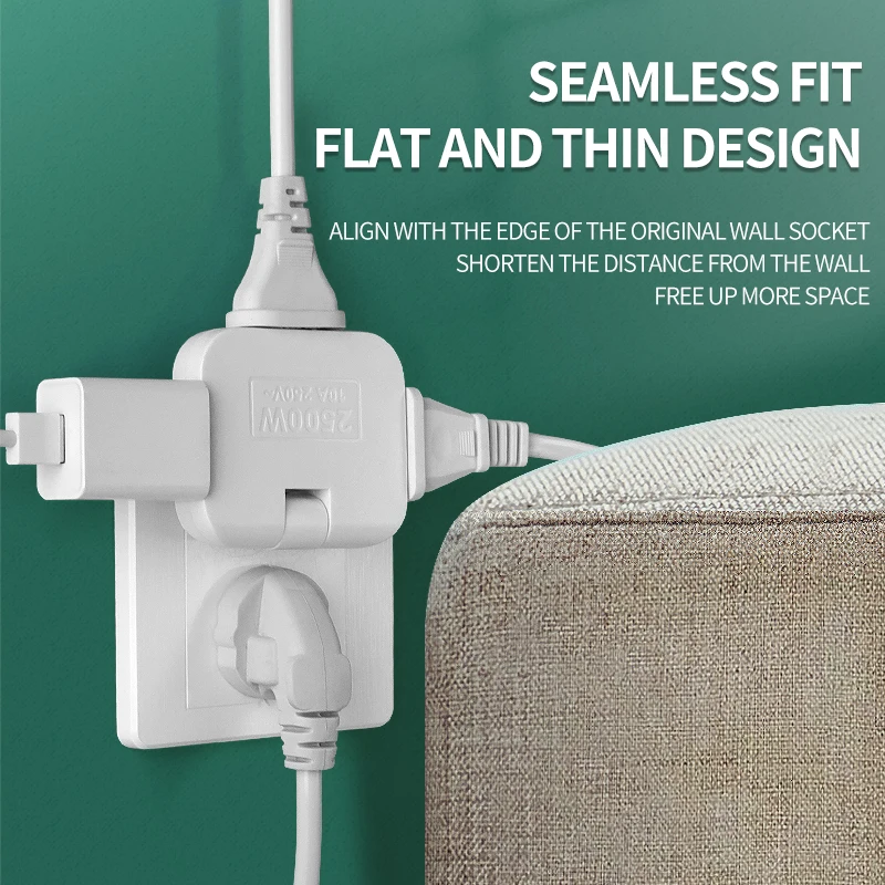 2~20PCS Electrical Outlet Portable Plug Adapter Multi-Wire 1 Conversion 3 Extension 180&deg; Rotation AC Adapter