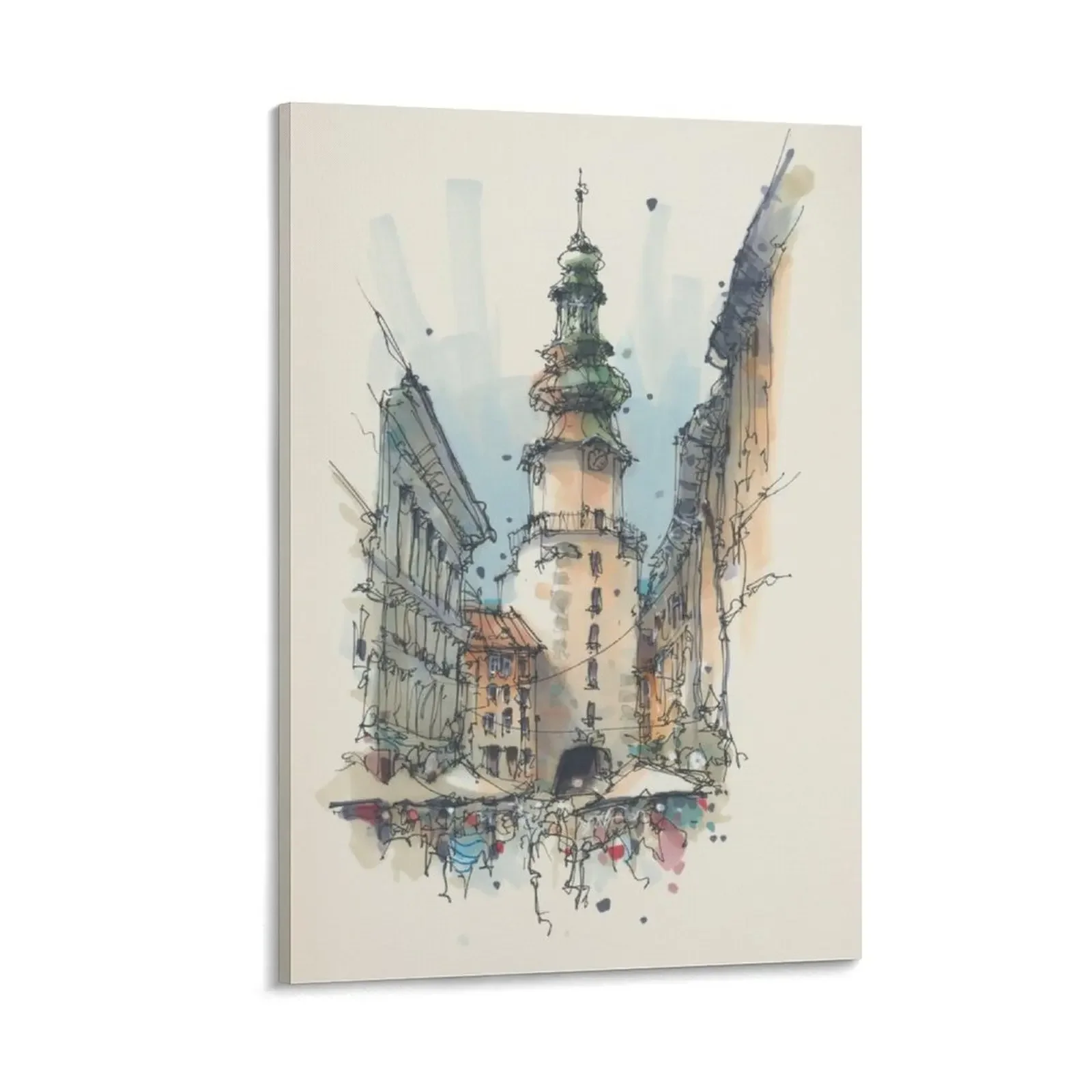 

Michael's Gate Bratislava Canvas Painting posters for room japanese room decor
