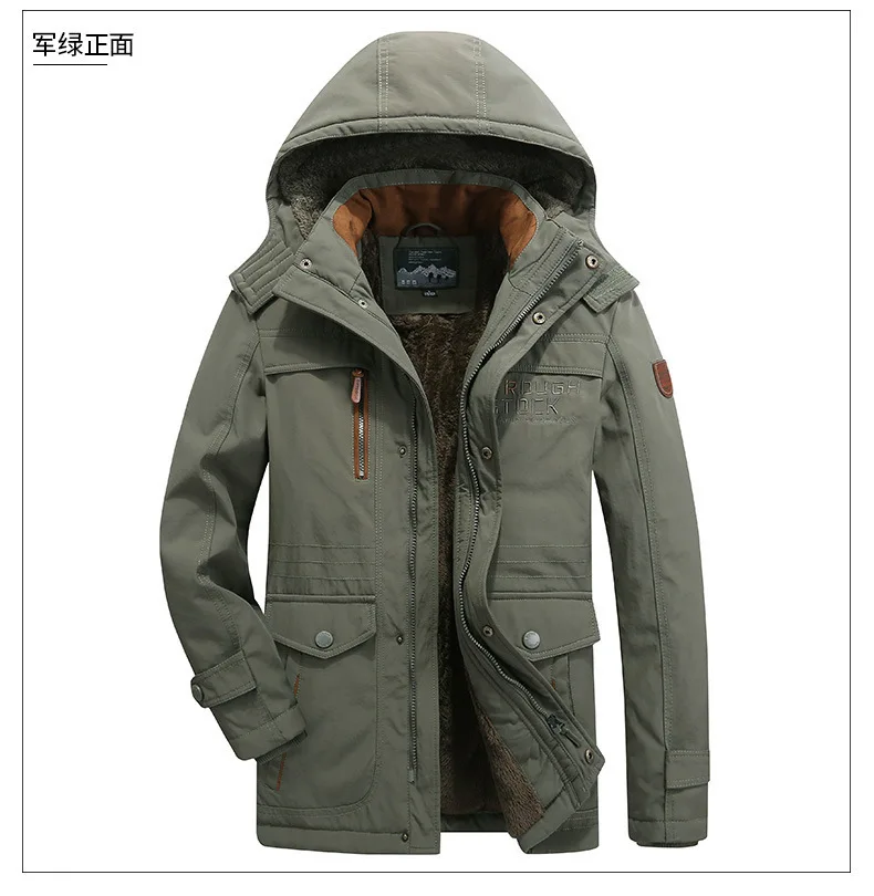 Men's Casual Winter Thick Warm Parkas Windproof Overcoats Male Fashion Hooded Cotton-padded Down Jackets Outdoors Long Coats