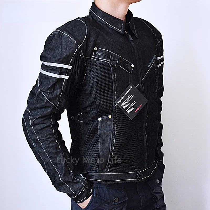 JK006 Jacket Spring Breathable Denim Mesh Racing Ride High-performance Drop Resistance Clothing Motorcycle Jacket 4