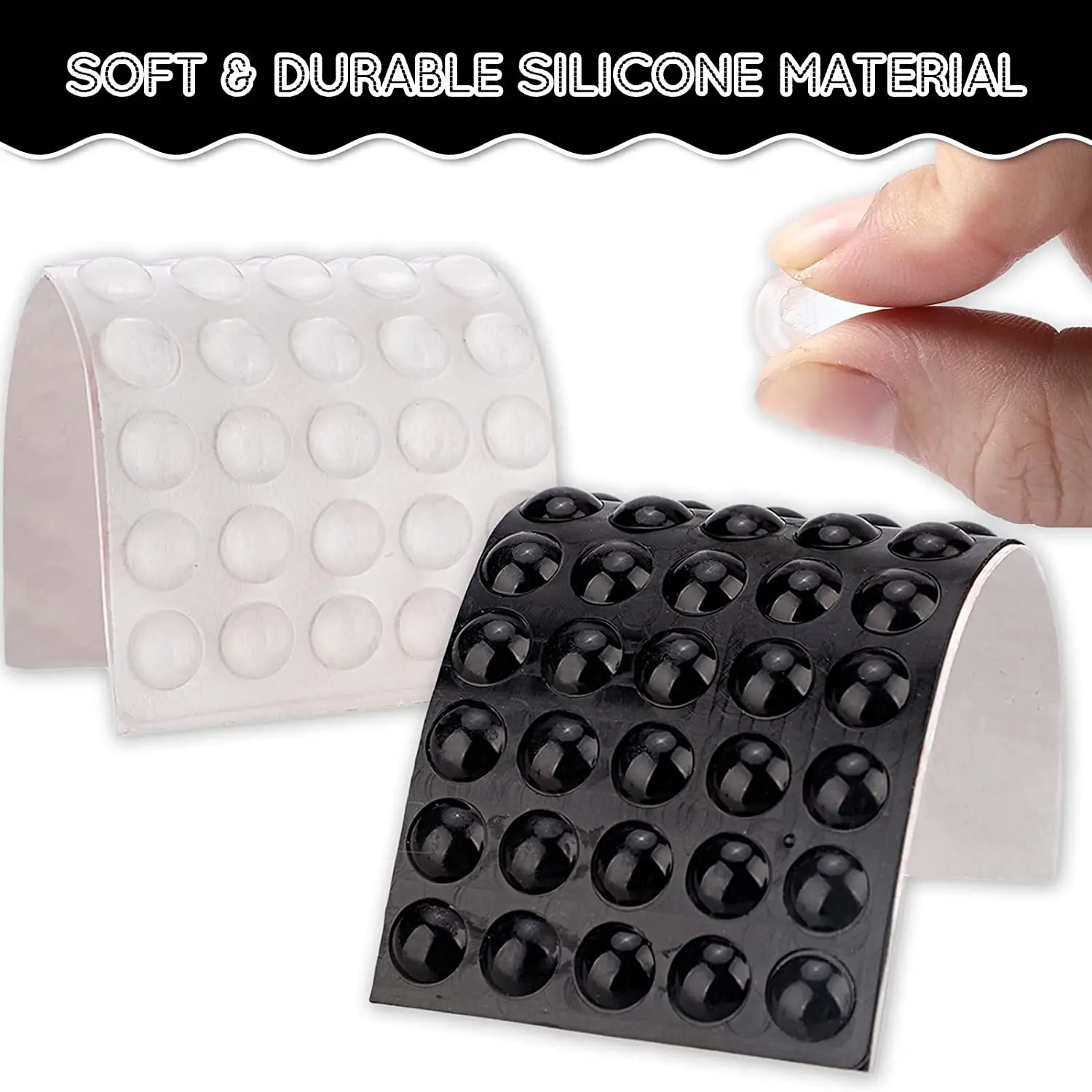 100pcs Clear Rubber Feet Self-Adhesive Silicone Bumper Pad Cabinet Drawer Bumper Door Stopper for Furniture Wall Picture Frames