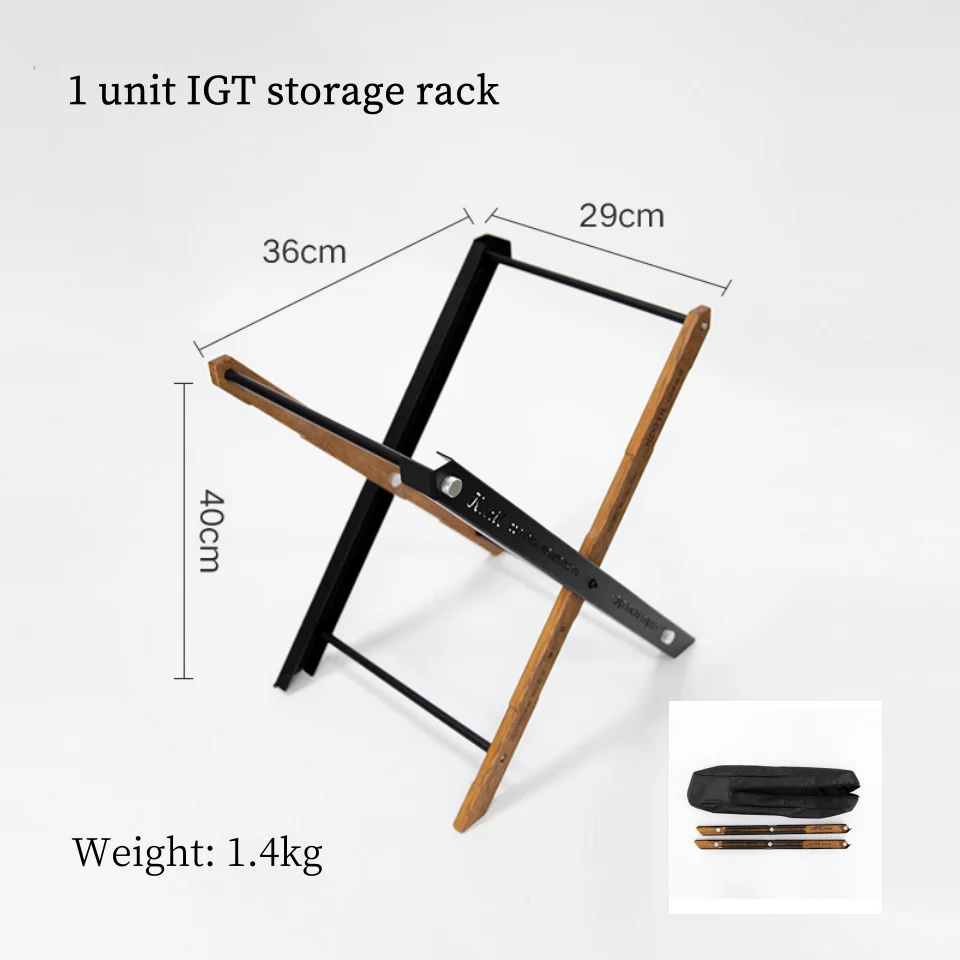 新品未使用　IGTストレージラック 収納ケース付き　IGTスタンド Igt-テーブルアクセサリー,2層収納棚,屋外キャンプユニット,ユニット