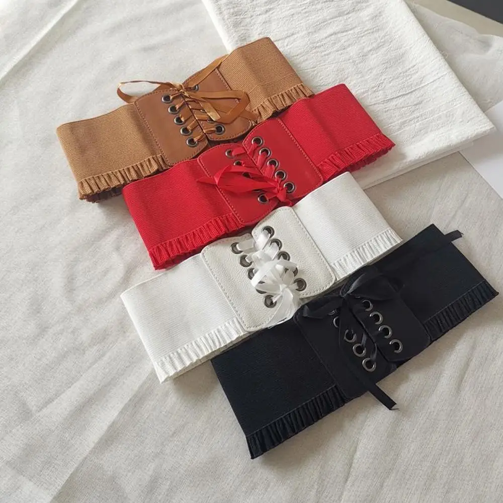 

Personality Solid Color All-match Ribbon Bandage Fashion Design Cummerbund Corset Belt Adjustable Waistband Female Waist Belt