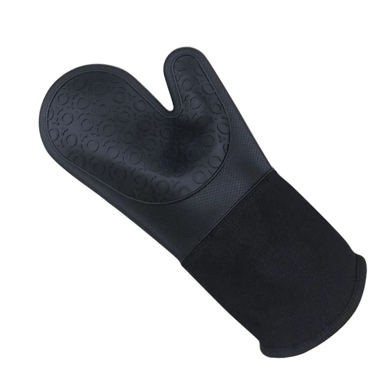 Guantes de horno de silicona, guantes de horno con silicona antideslizante,  resistentes al calor de 600 grados, forro de algodón suave, impermeables y