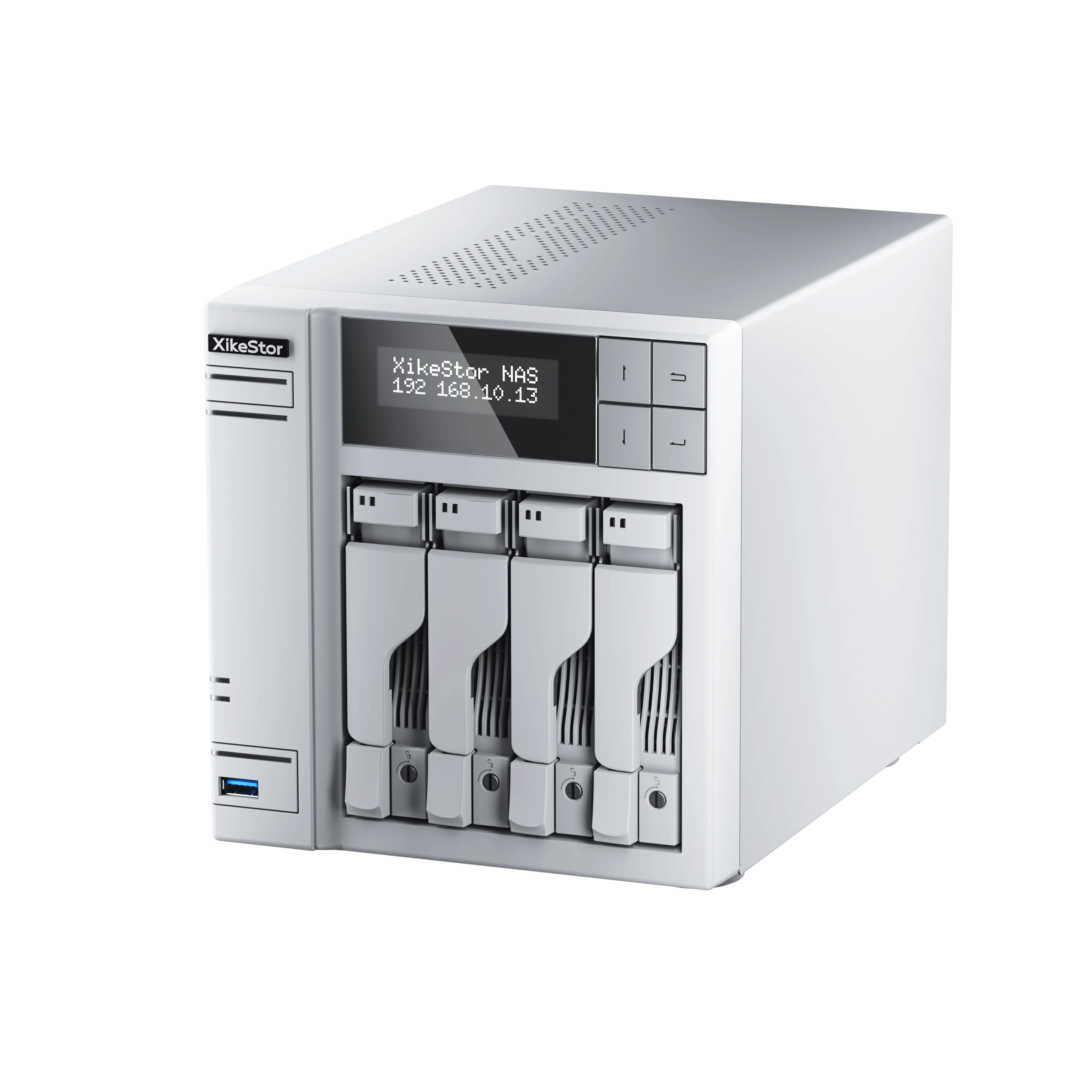XikeStor Intel N100, 8G/64G 시스템 메모리 + 8G/16G RAM, DDR5(4800MHz), 4개의 3.5/2.5인치 HDD 베이, 4/2개의 SSD 슬롯