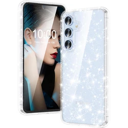Transparent Glitter Phone Case - Sparkling Protective Cover for S22 (Clear)