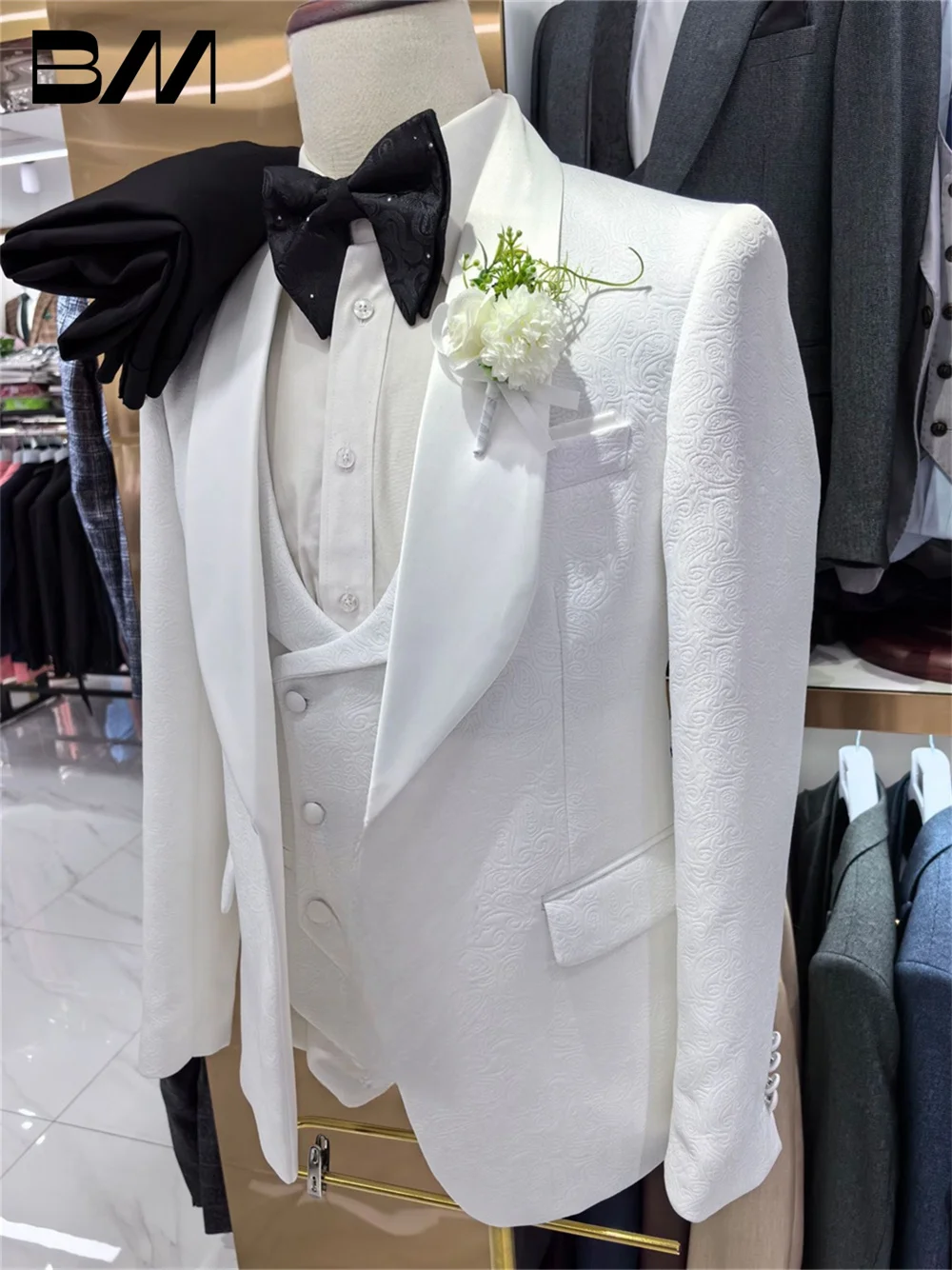 Classic Men's Suit set For Wedding Suit Formal Office Meeting Classic Solid Suit Handsome Host Party Suit Blazers Pant Vest