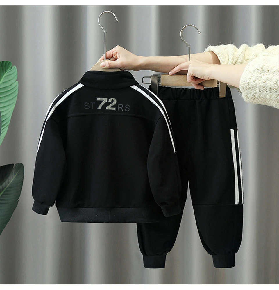2026 neue Kinder Trainingsanzug Set Sportswear Zipper Jacke + Hosen 2 stückeSet Mode Frühling Herbst Baby Jungen Täglichen Outdoor kleidung Outfit – Detail 12