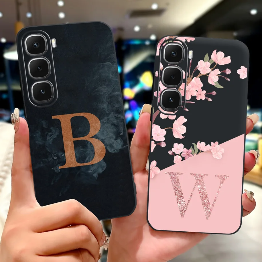 Fashionable Floral Letter Soft Silicone Phone Case Cover with Bumper Protection