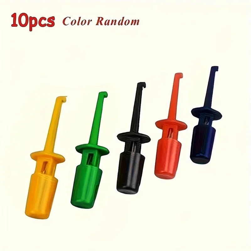 Mini Single Test Hook Clip Test Probe 10Pcs For Electronic Testing IC Grabber Small Size Round Crocodile Clip Hook