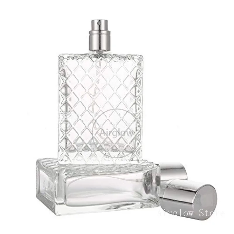 유리 미세 미스트 분무기, 빈 사각형 향수 스프레이 병, 여행용 리필 병, 액체 향수 용기, 100ml, 2 세트, 5 세트