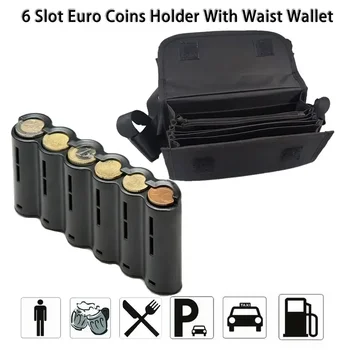 Multi Pockets Waist Wallet With 6 Slots Euro Coin Dispenser Driver Waiter's Purse Coin Sorter Collector Cash Receipt Coins Safe 1