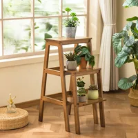 Household foldable ladder stool telescopic wooden mini 3-step ladder multi-functional steady стул стремянка kitchen furniture 3
