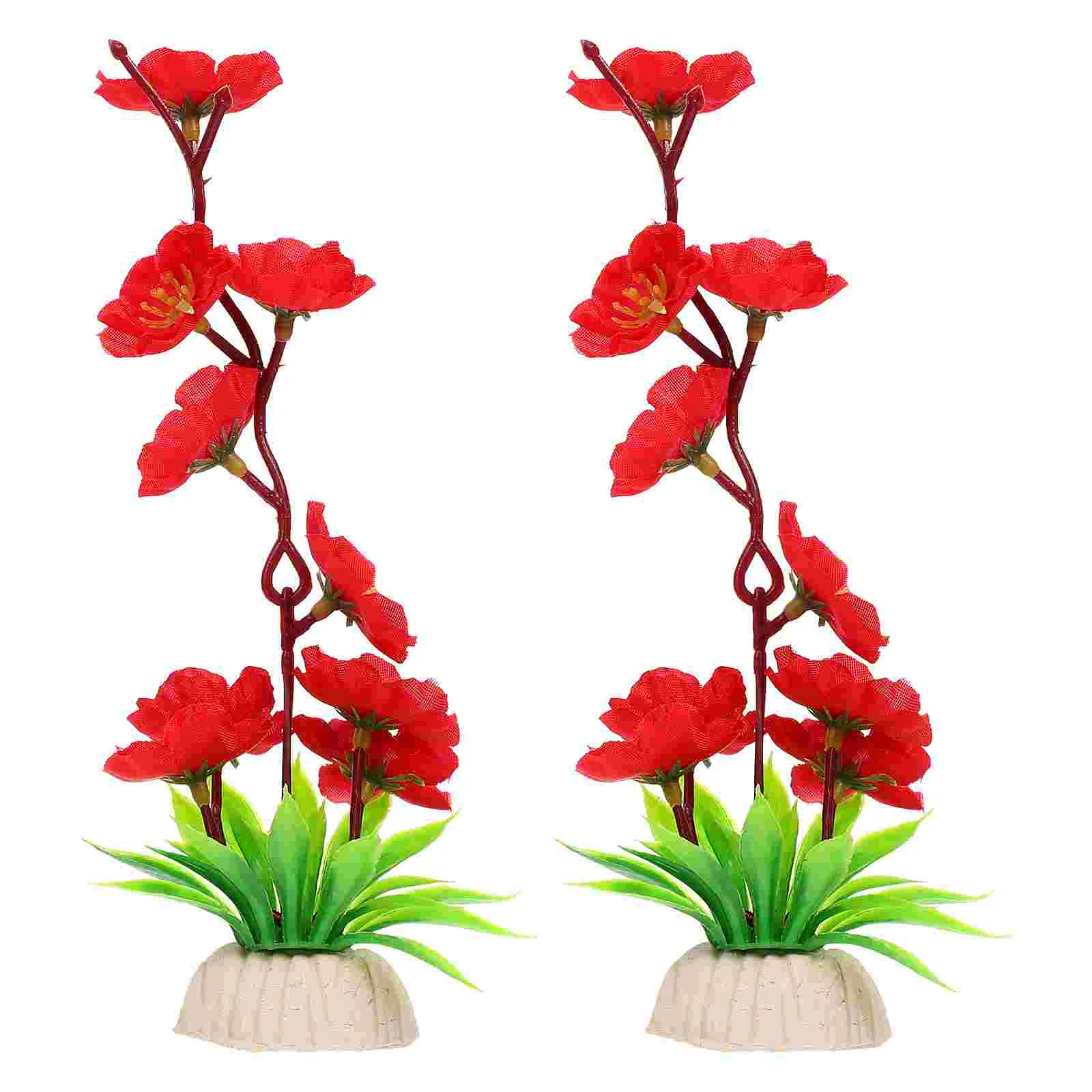 

2 Pcs Decorative Flowers Kitchen Cold Dish Sashimi Embellishment Decorations Artificial Plastic