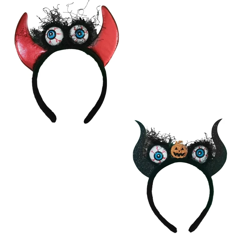 

Gothic Halloween Hairband Devil Horn Headband Adult Kids Party Head Accessories