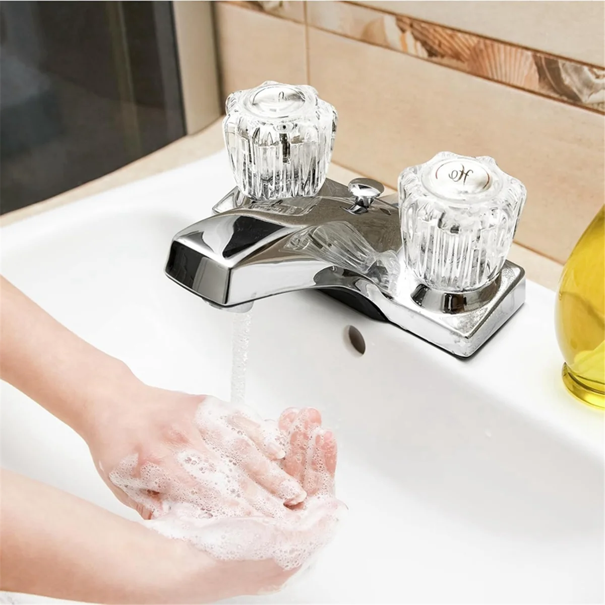 믿을 수 있는 욕실 수도꼭지 손잡이 교체, 욕조 수도꼭지는 Delta LDR Delex Peerless 용 1 쌍의 냉온수 2 손잡이를 처리합니다.