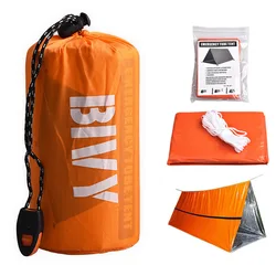 Emergency Survival Shelter Kit Waterproof Thermal Bivy Tent and Blanket (Orange set)