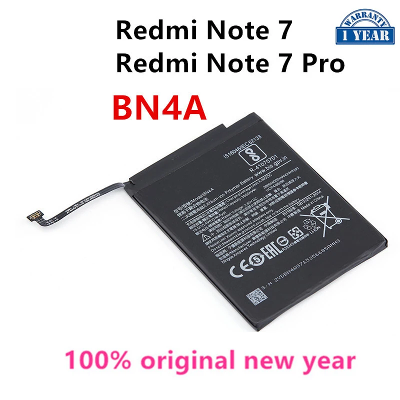 

100% Оригинальный аккумулятор BN4A 4000 мАч для Xiaomi Redmi Note 7 Note 7 Pro M1901F7C высококачественные сменные батареи для телефона