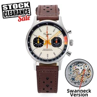 Sugess montre pour hommes chronographe montres mécaniques avec mouette ST19 mouvement à col de cygne pilote saphir cristal course V2 nouveau 1