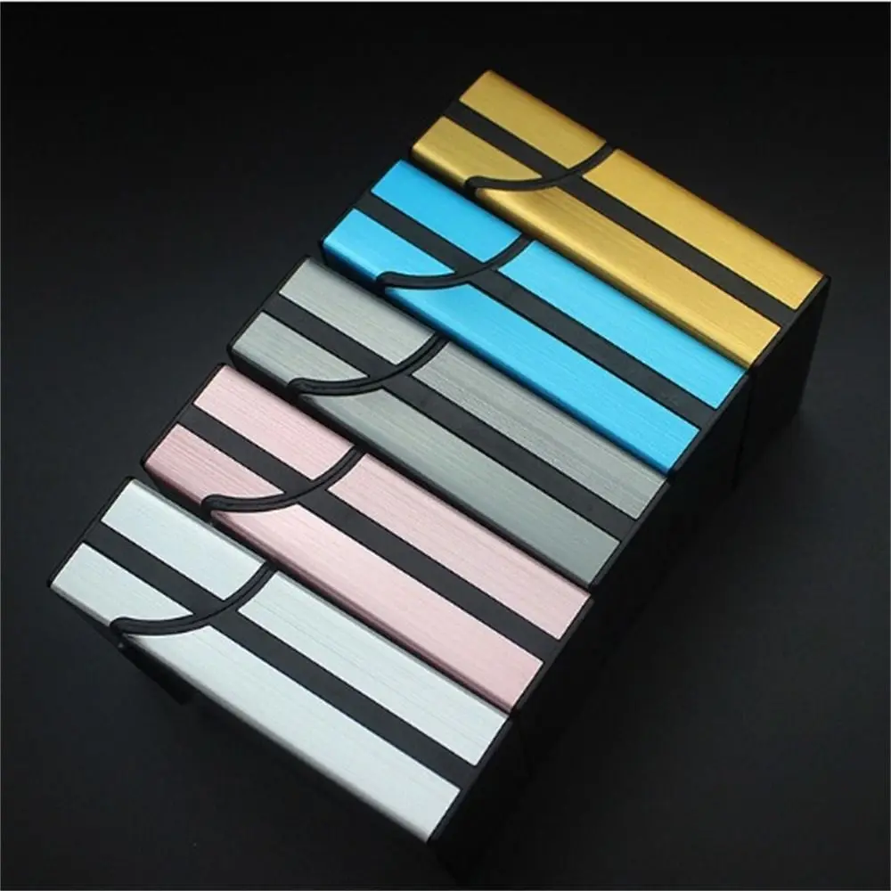 마그네틱 단추 명함 상자, 알루미늄 합금 이름 카드홀더 하드 케이스, 금속 상자, ID 카드 케이스, 신용 카드, 우아한 디자인