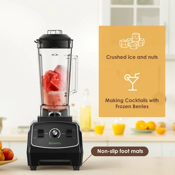 BPA Free 3HP 2200W Heavy Duty Commercial Grade Blender Mixer Juicer High Power Food Processor Ice Smoothie Bar Fruit Blender 3