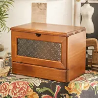 Wooden Cosmetic Makeup Organizer Large Makeup Storage Box Organization and Storage Case for Desk Dorm Vanity Dresser Countertop 1