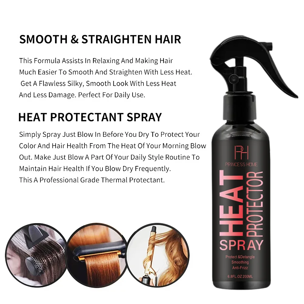 200ml Sulfate Argan Oil Hair Heat Protector Spray Protect Up To 450 F From Flat Irons Hot Blow Dry