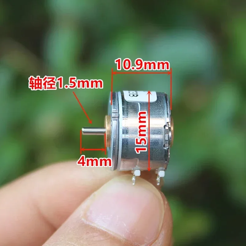 Nidec 15BY 미니 15mm 원형 스테퍼 모터 마이크로 2상 4선 스테핑 모터 18도 1.5mm 샤프트