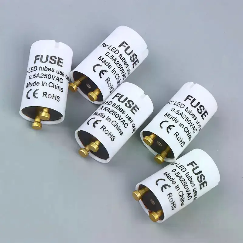 최신 스타터 T8 LED 5개/로트 LED 스테터 T8 LED 0.5A/250V HRC 타입 퓨즈 CE RoHS 준수 LEDT8 퓨즈 스타터