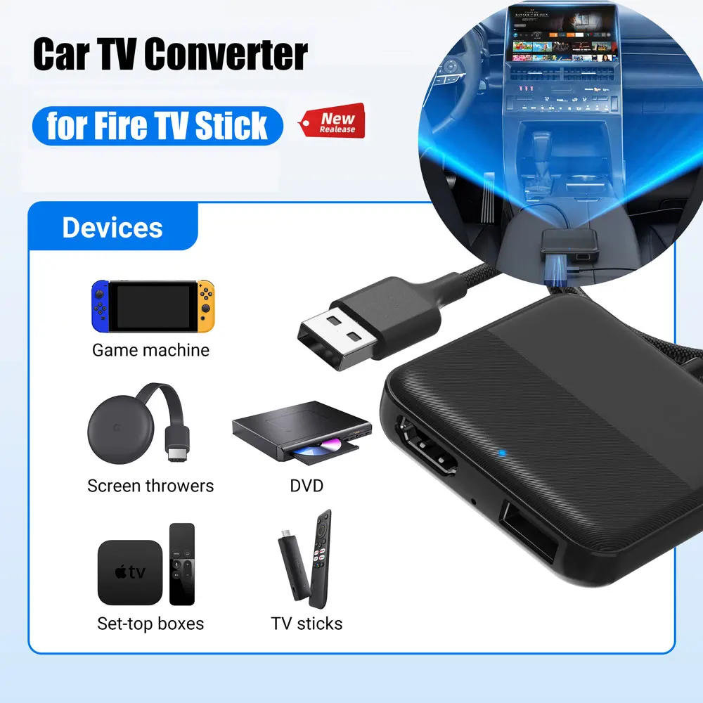 Install Flix Firestick Car TV DVD Converter For Fire TV Stick