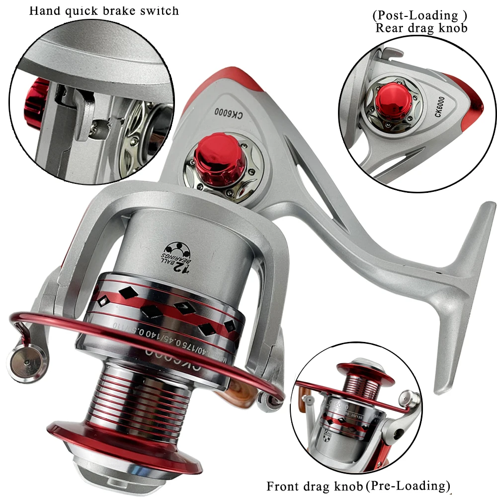 GHOTDA Metal Fishing Reel Distant Wheel Sea Surf Spinning Reels