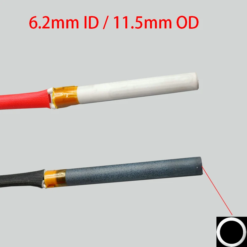 

6.2mm ID 11.5mm OD 110mm Length White Black HTCC Alumina AL2O3 PTC Annular Hollow Tube Heat Cartridge MCH Metal Ceramics Heater