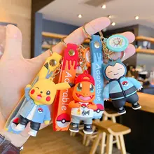 

TAKARA TOMY Pokemon Personality Creative Pikachu Keychain Female Cute Schoolbag Doll Pendant Car Ornament Gift