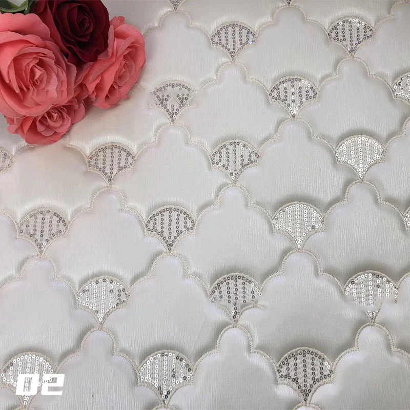 Embroidered Craft Artificial Leather Fabric Thick Sponge Quilted PU Leather Fabric For Sofa Upholstery Furniture Car Interior