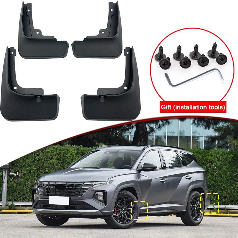 

Car Styling For Hyundai Tucson NX4 2021-2023 Car Mud Flaps Splash Guard Mudguards MudFlaps Front Rear Fender Auto Accessories