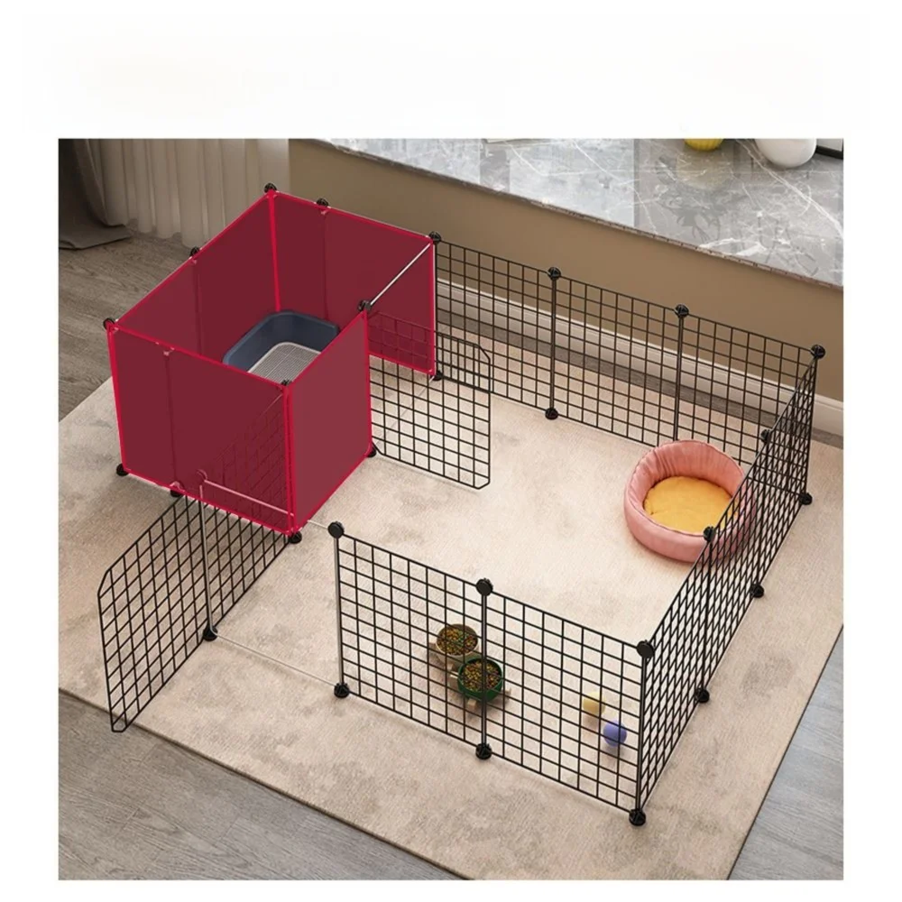 Tragbarer DIY Katzenkäfig, abnehmbarer Drahtgitterzaun für drinnen und draußen, faltbar, mit mehreren Türen und Fenstern, großes Haus, große Katzenvilla – Detail 10