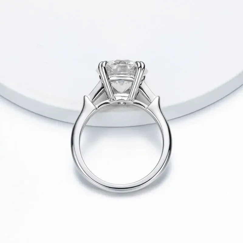 Luxury 5 Carat Round Cut Moissanite Engagement Rings For Women Five Stone Solid 925 Silver VVS D Color GRA Certificate