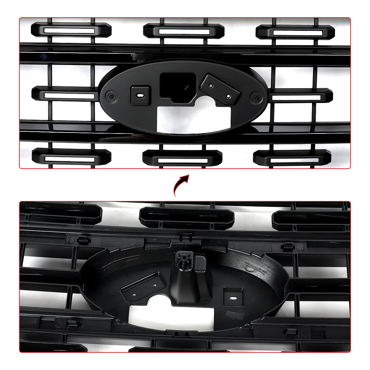 Star White Metallic Front Bumper Upper Grills Grill For 2021-2023 Ford F-150 F150 XL XLT STX Front Hood Grille Assembly Magickit - Image 6