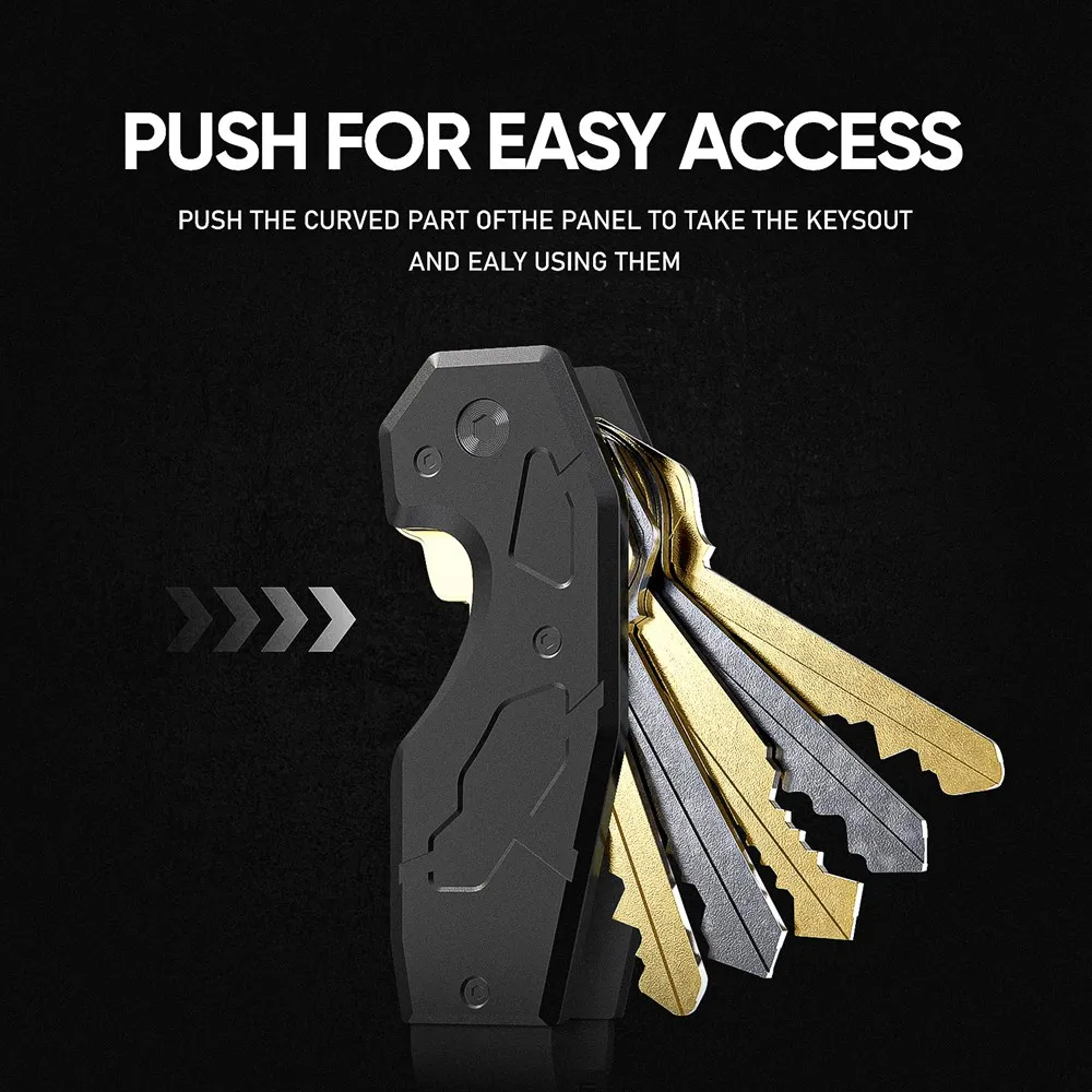 Compact Key Organizer Keychain Holds 1-6 Keys Minimalist For Men and Women key organizer key holder