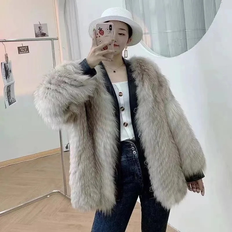 

Fox Coats Women's Fur Winter Coat Women Clothes Fashion Korean Coats and Jackets Warm Fur Jackets Casaco Feminino Zm408