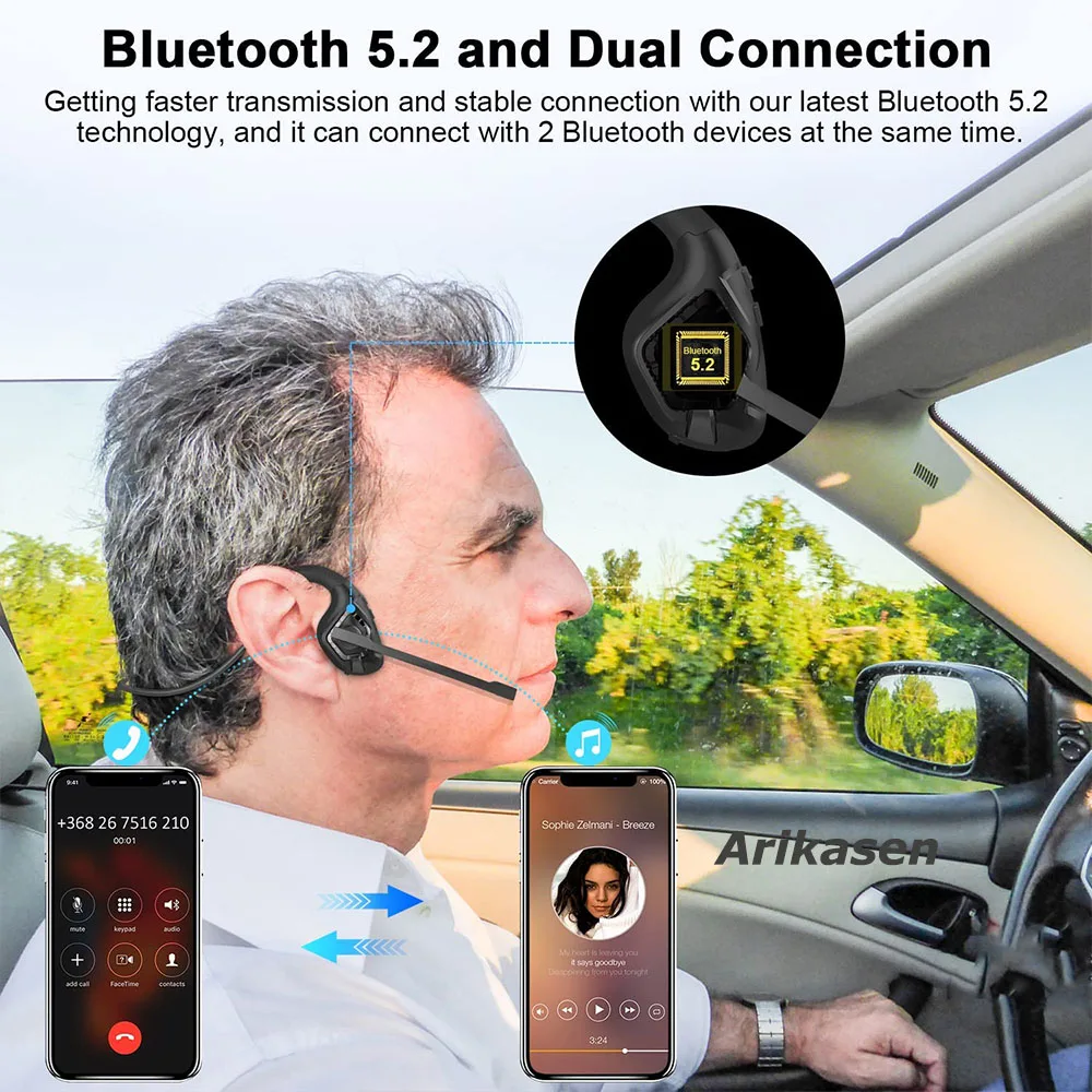 Headsets With Microphone Open Ear Wireless Bluetooth Noise Cancelling Air Conduction Headphones For Office_voghion.com
