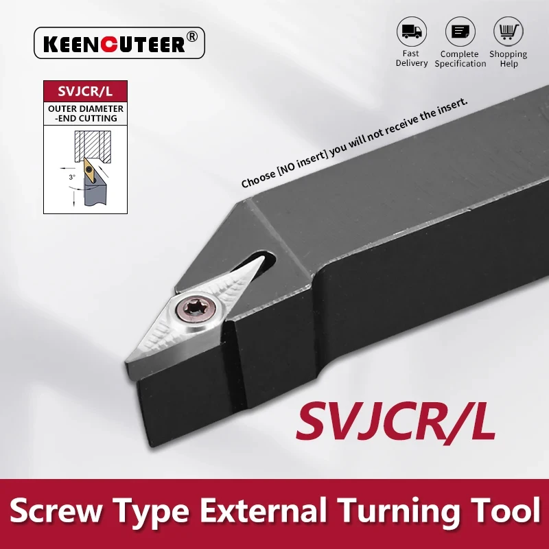 Turning Tool SVJCR1212 SVJCR1616 SVJCR2525 External Lathe Bar Turning Holder CNC Cutter Bar