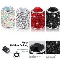 Bling Tire Stem Valve Caps, Crystal Tire Caps Shinny Rhinestone Universal Tire Valve Caps for Car SUV Motorcycle Bicycle Truck 4